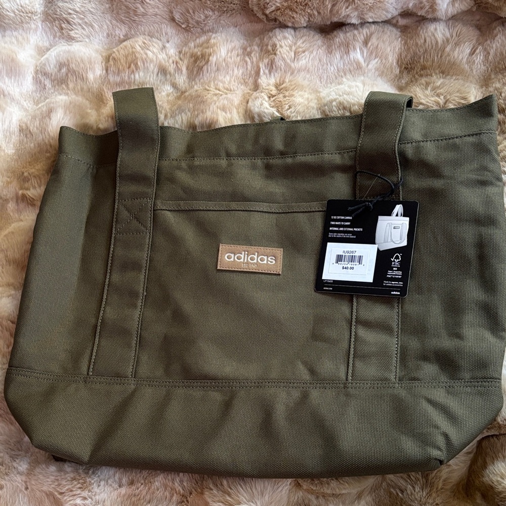 Adidas Khaki Green Tote Bag